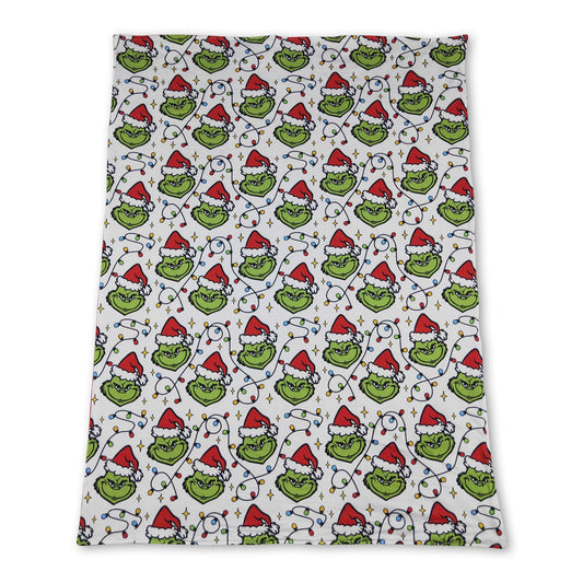 Christmas lighting green face baby kids blankets