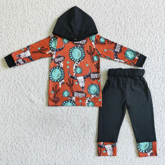 Türkiser Howdy-Boy-Western-Hoodie-Set