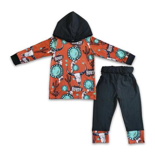 Türkiser Howdy-Boy-Western-Hoodie-Set