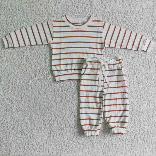 Gestreifte Baumwoll-dicke Kinder Herbst-Winterkleidung