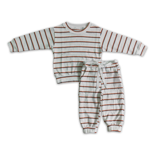 Gestreifte Baumwoll-dicke Kinder Herbst-Winterkleidung