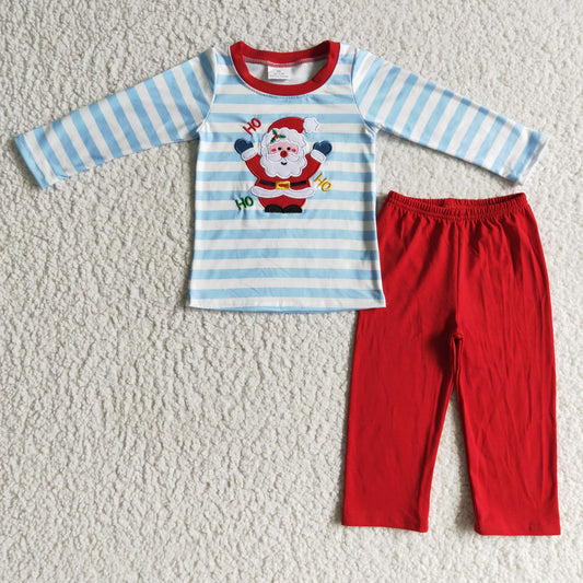 Ho ho ho Weihnachtsmann Stickerei Kinder Jungen Weihnachtsoutfits