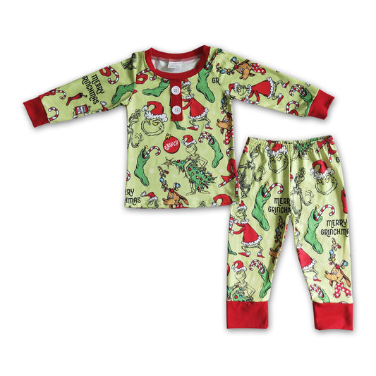 Grüne Weihnachts-Pyjamas für Jungen