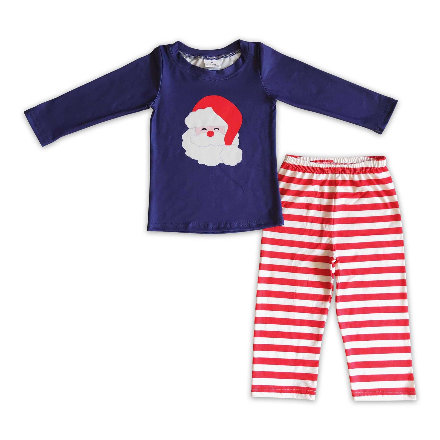 Weihnachtsmann Navy-Hemd gestreifte Hose Baby Jungen Weihnachts-Outfits