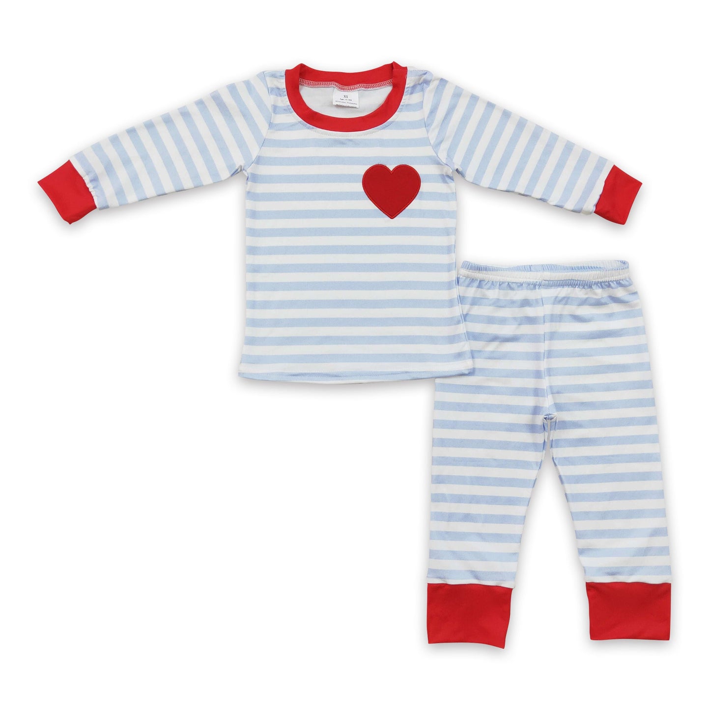 Rote Herzstickerei Baby Kinder Valentinspyjama