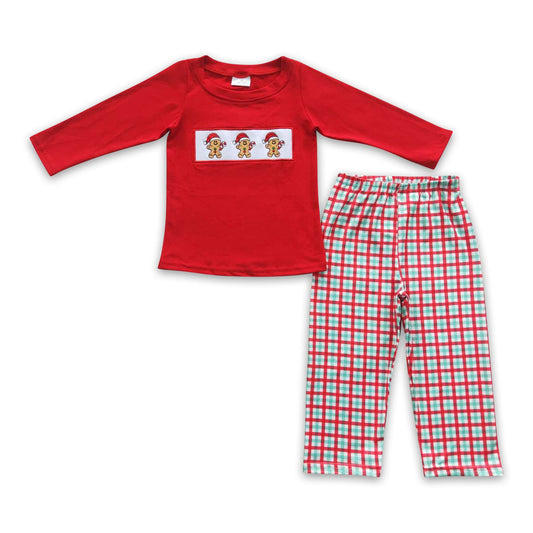 Lebkuchen-Top, karierte Hose, Weihnachts-Kleidung für Jungen