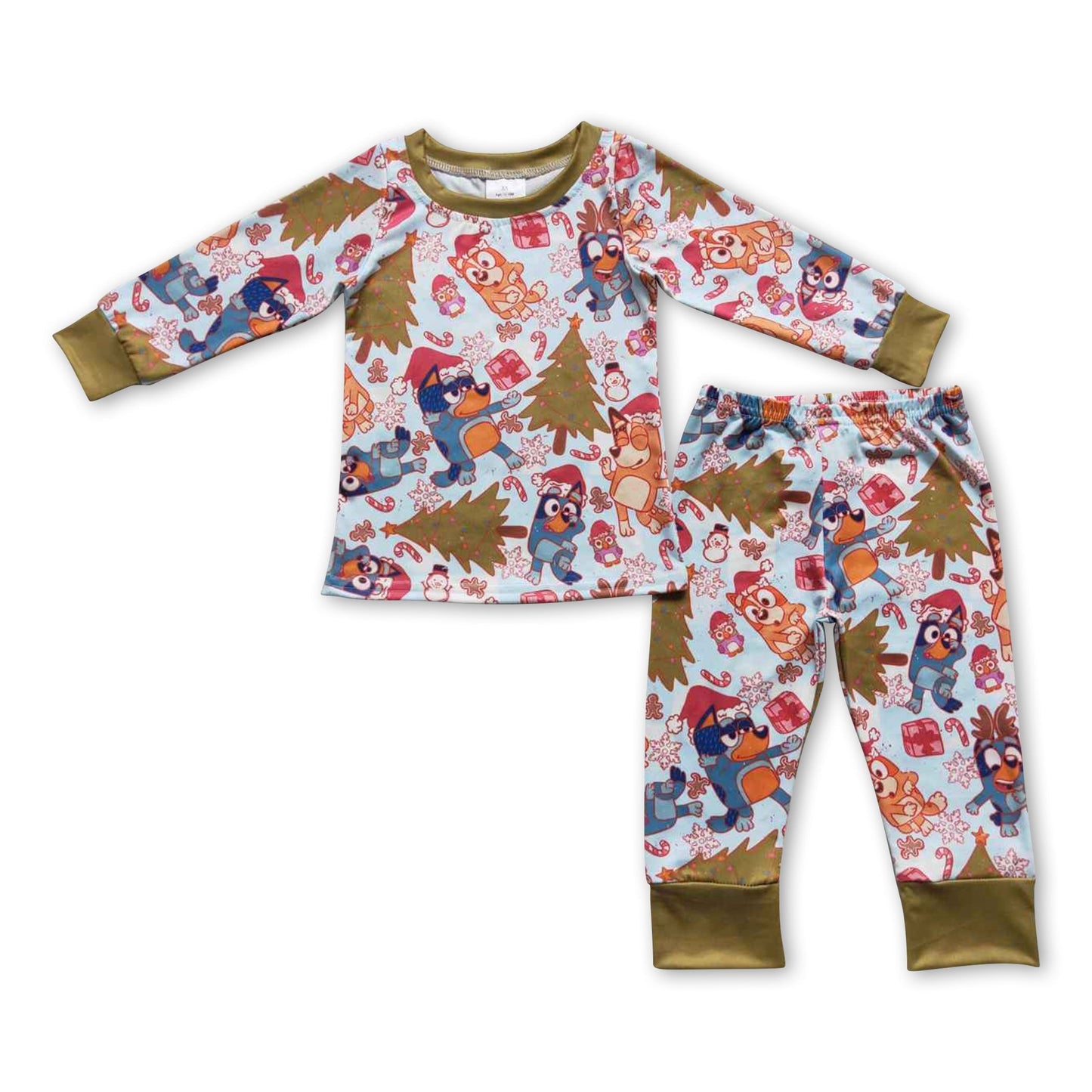 Hunde Hirsch Langarm Baby Pyjama Weihnachten