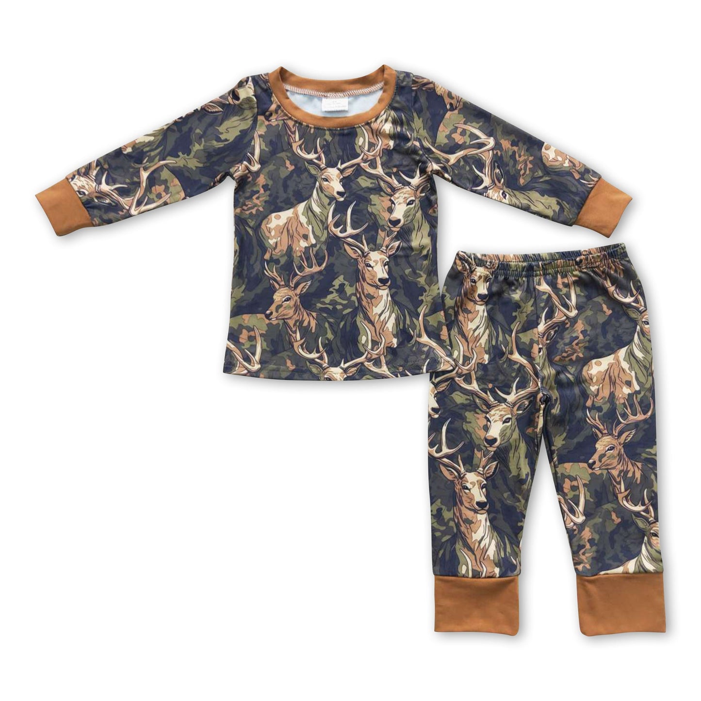 Hirsch-Tarnmuster Langarm Kinder Pyjama für Jungen