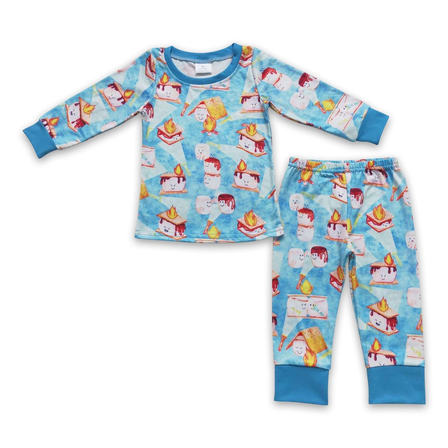 Blaue Kuchen Langarm-Babyschlafanzug für Jungen für den Winter