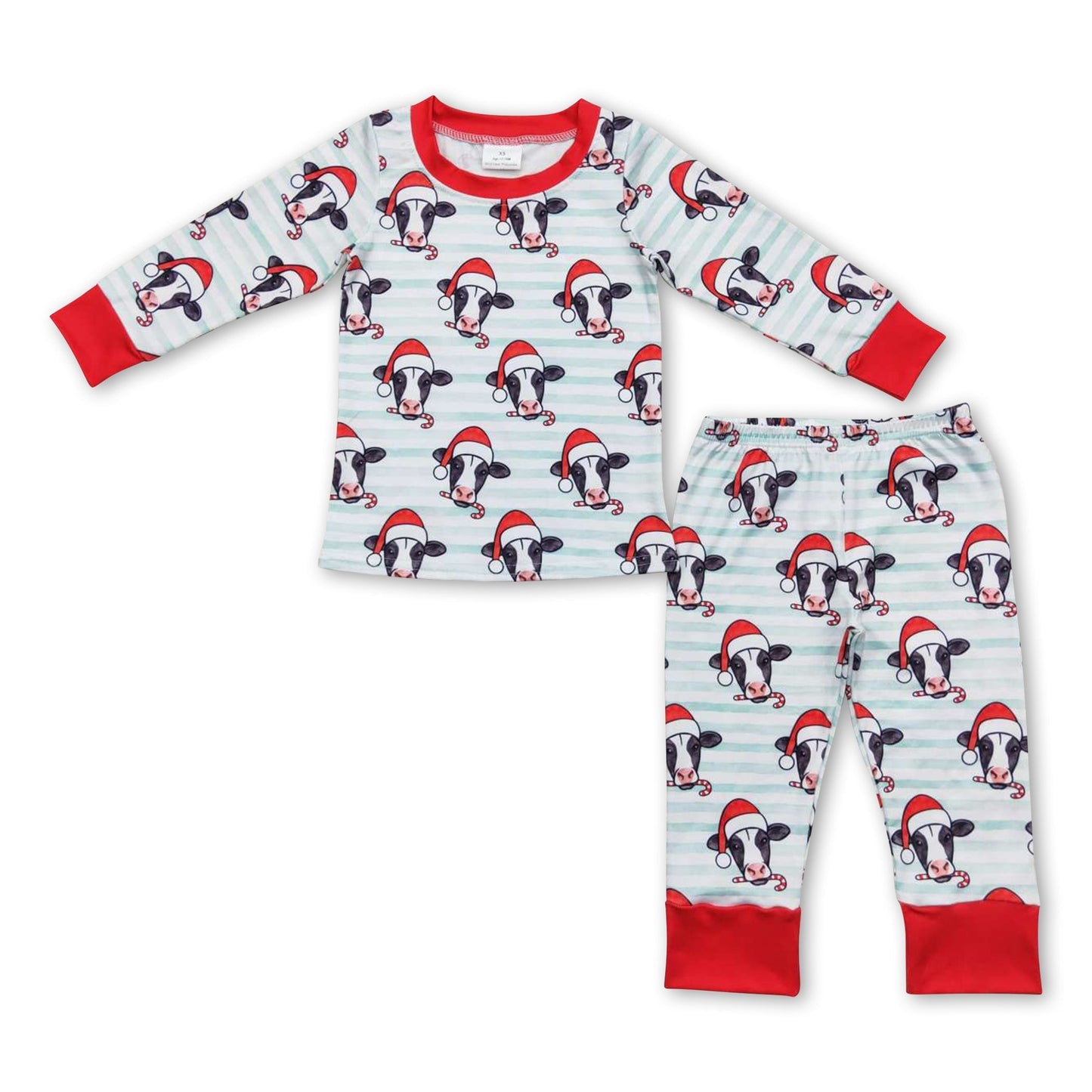 Weihnachtsmütze Kuh Streifen Baby Kinder Pyjamas