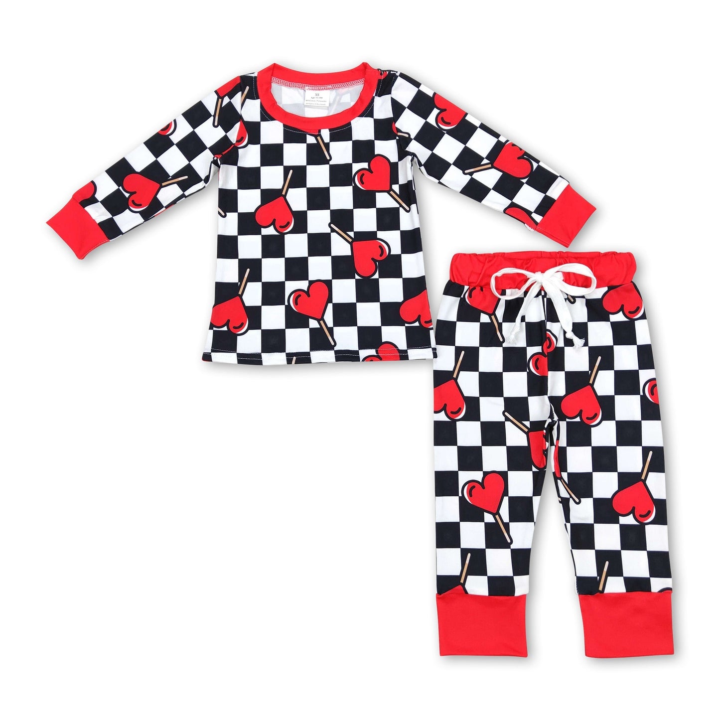 Roter Herz-Lutscher Baby Kinder Valentinstag Pyjama