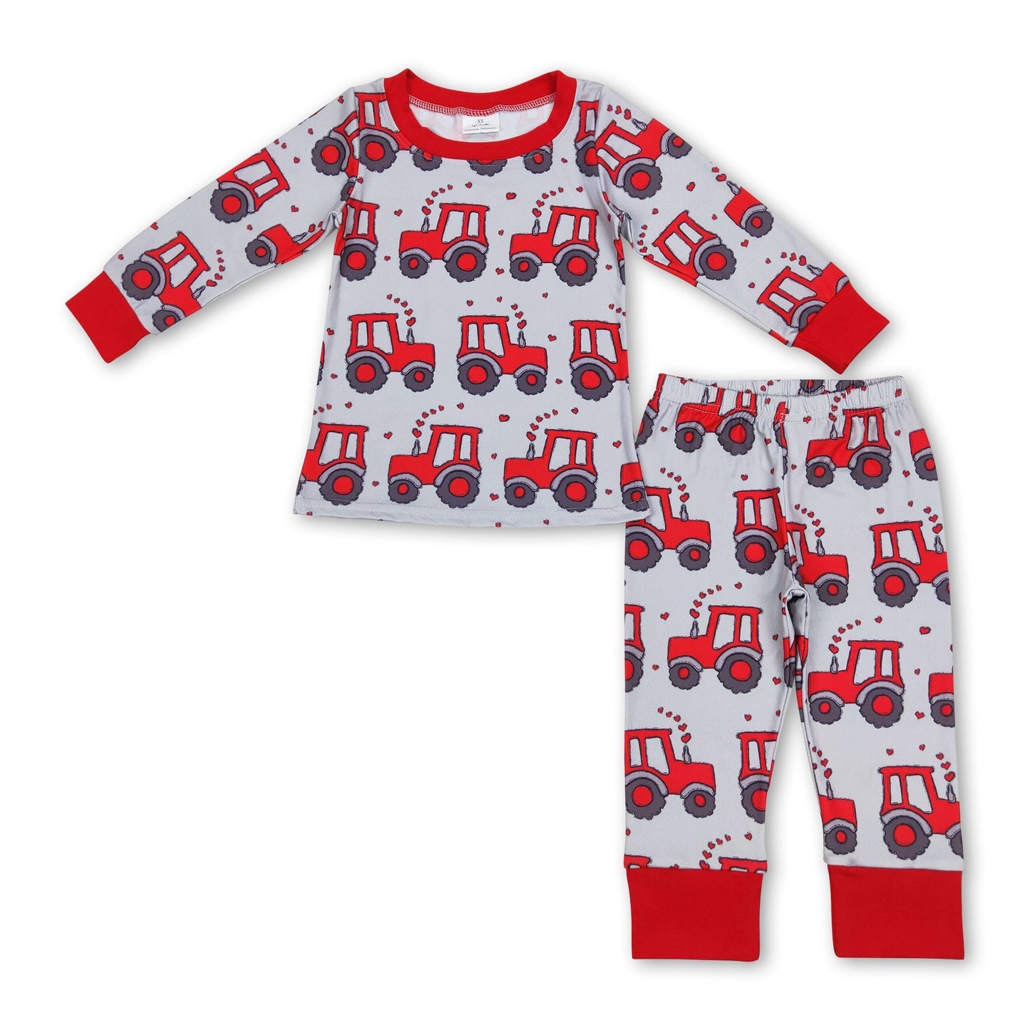 Rotes Herz Traktor Kinder Jungen Bauernhof Valentinstag Pyjama