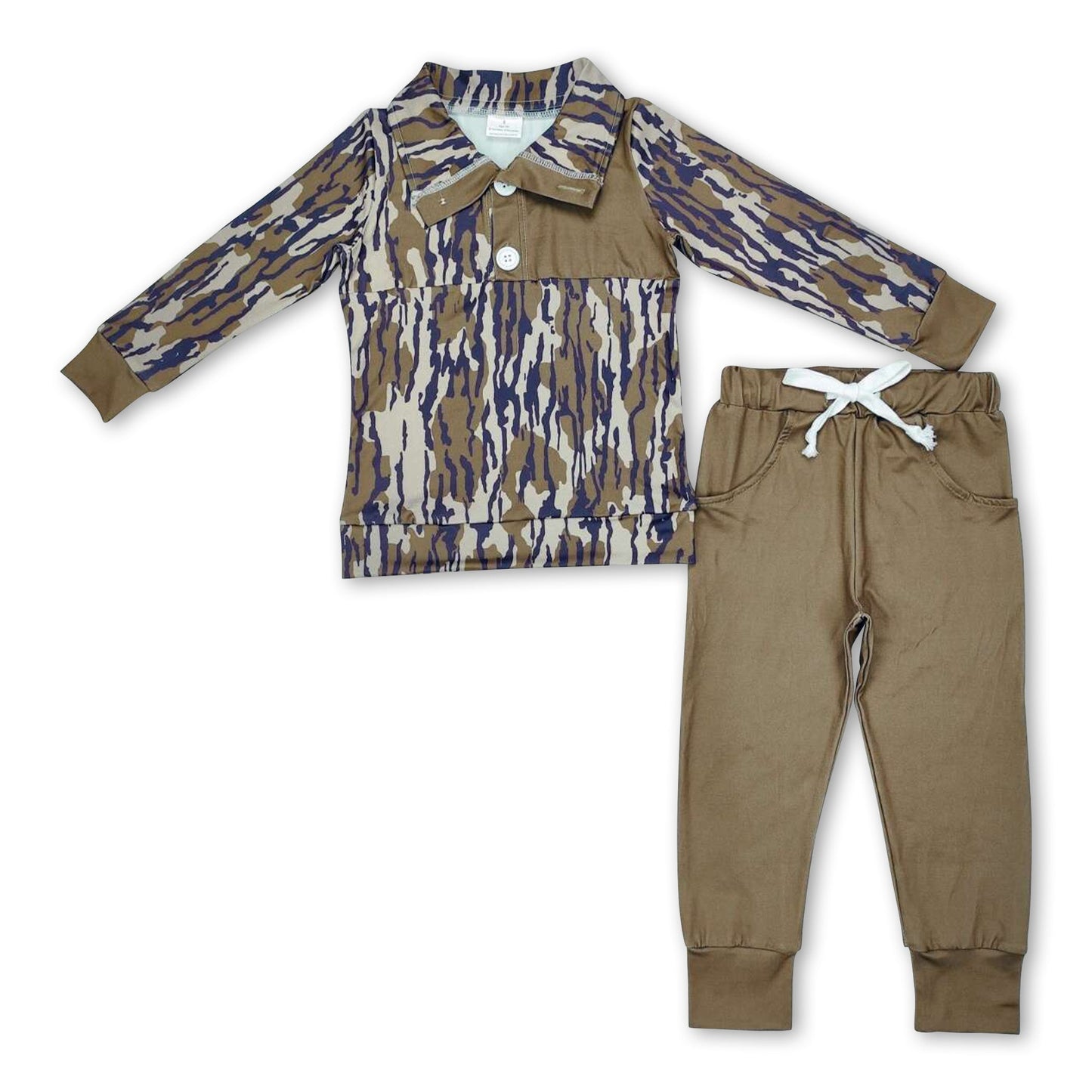 Langarm Camouflage-Jagd-Pullover-Set für Kinder und Jungen