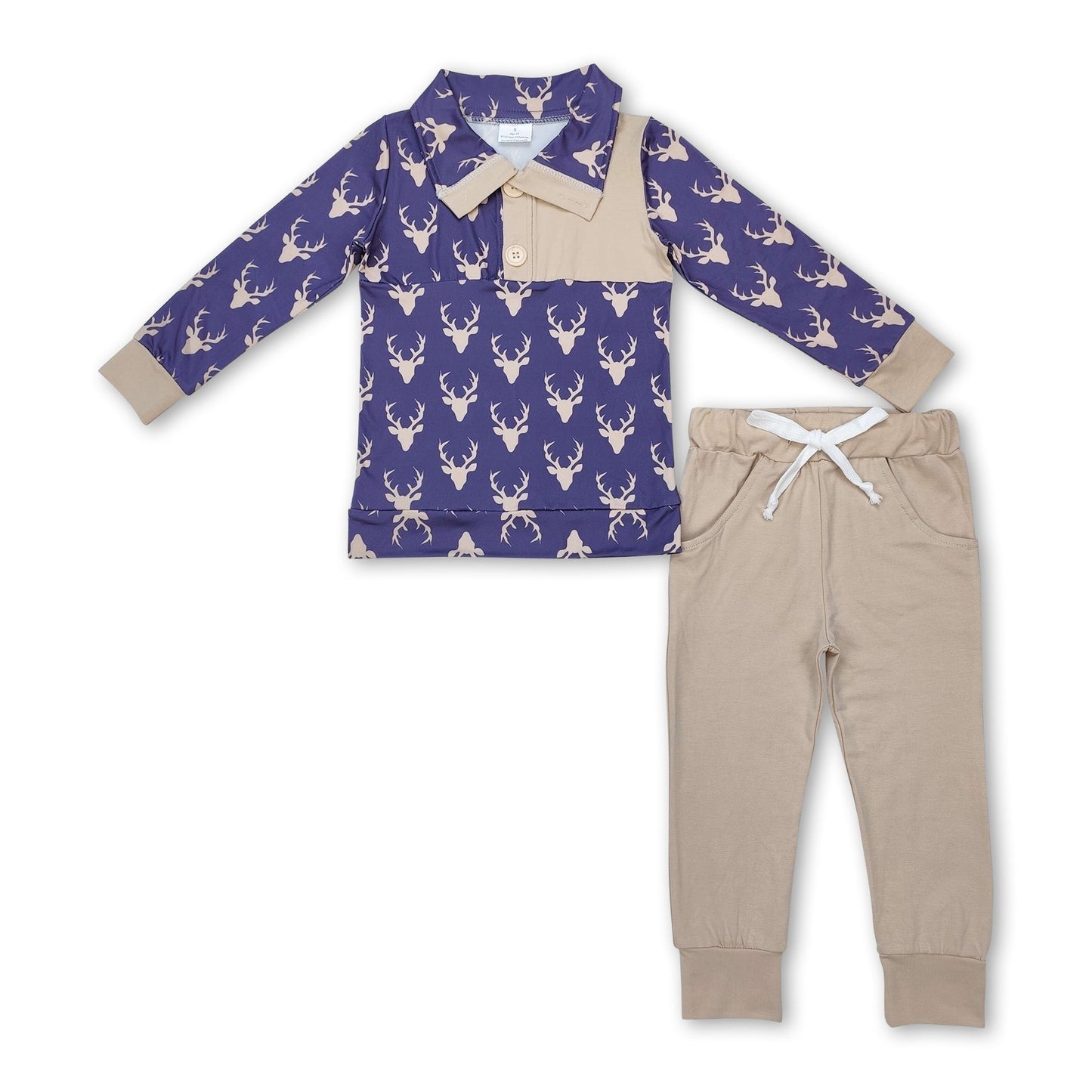 Langarm Hirsch Kinder Jungen Jagd Pullover-Set