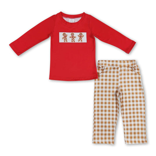 Lebkuchen Top Karierte Hose Kinder Jungen Weihnachtsoutfits