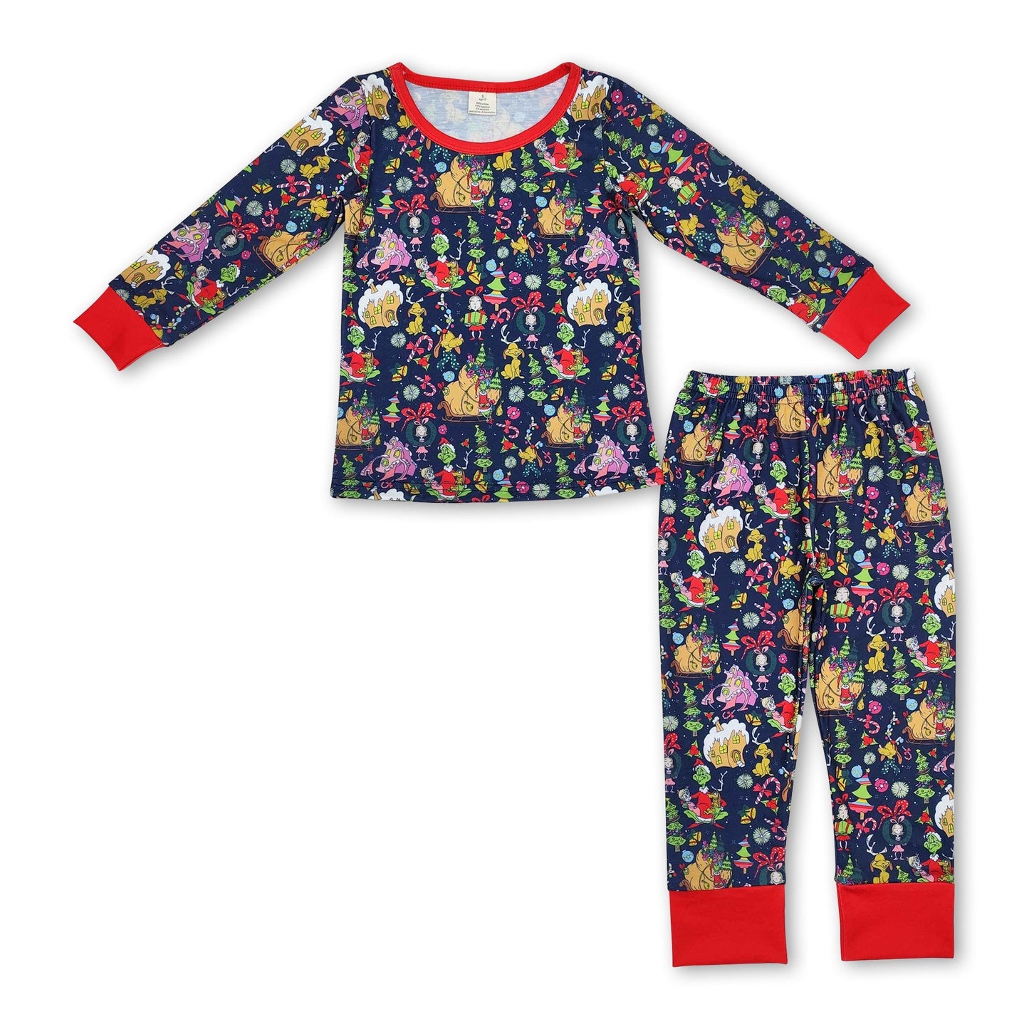 Rotgrüne Weihnachtsbaum-Geschenks-Zuckerstangen-Kinderpyjamas