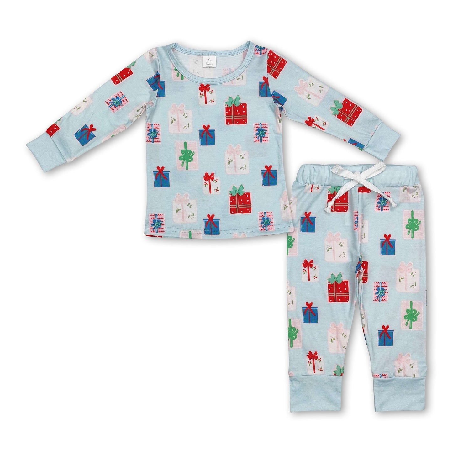 Langärmelige Weihnachtspyjamas für Kinder