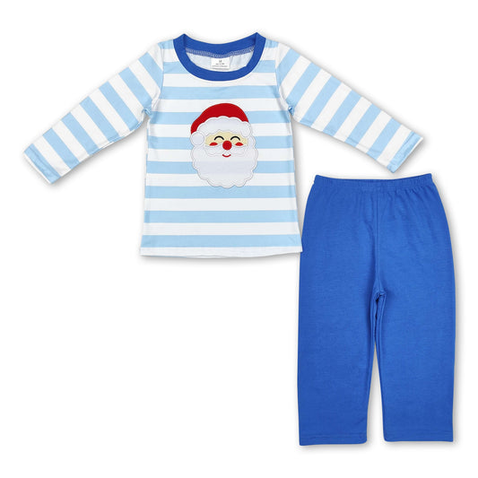 Gestreiftes Weihnachtsoberteil, blaue Hose, Weihnachtsbekleidung für Jungen
