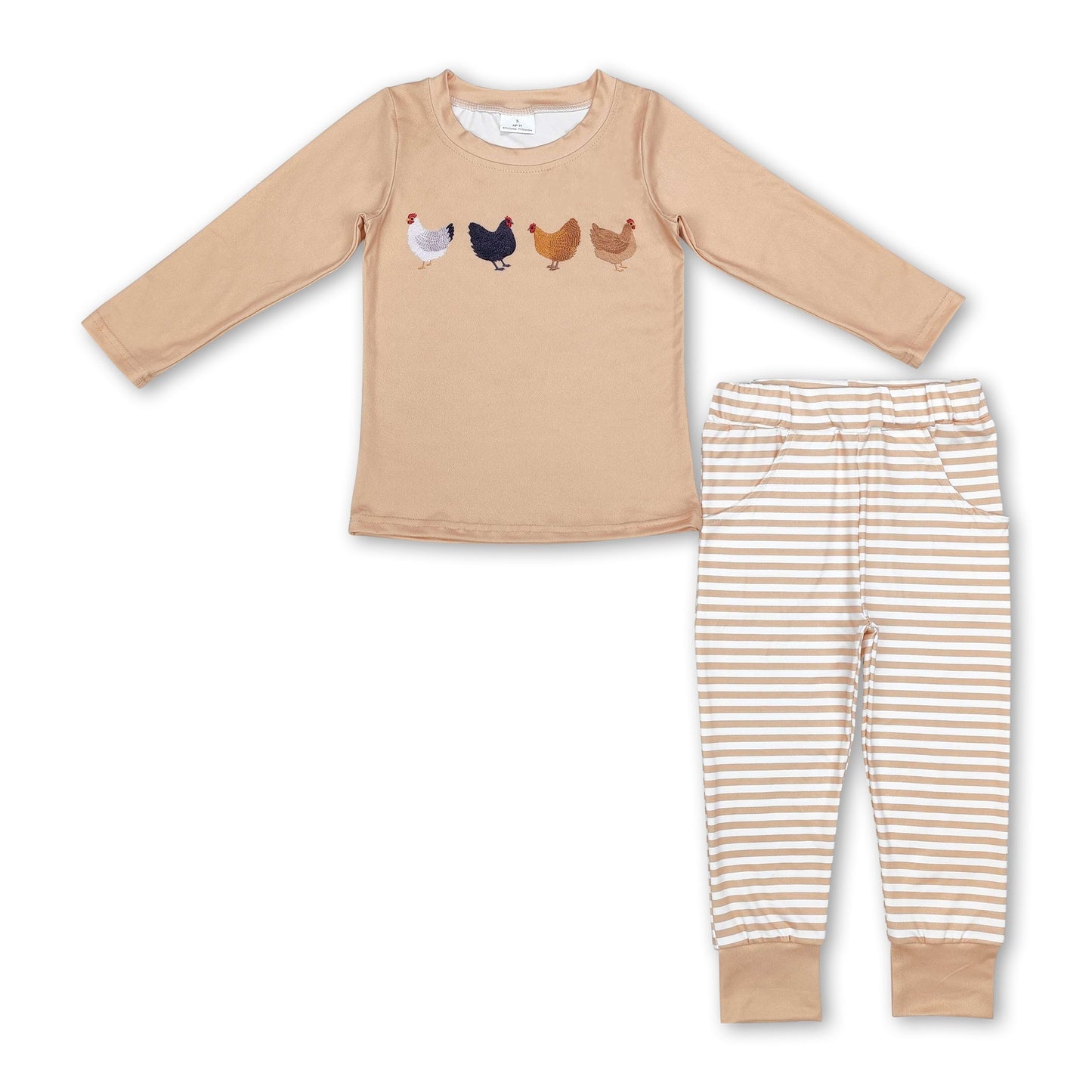 Hähnchen-Top-Streifen-Taschenhose für Kinder Jungenkleidung