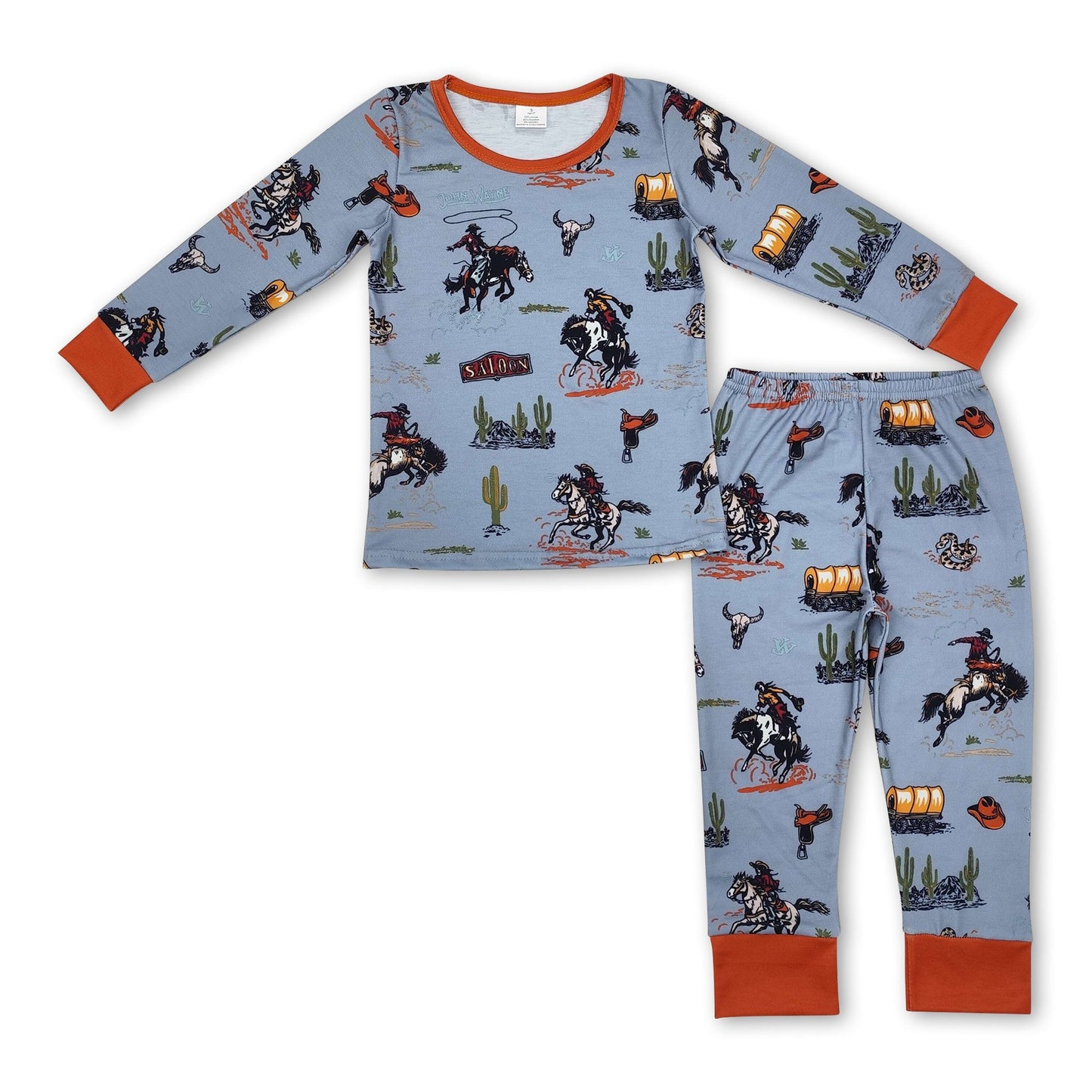 Langarm Kaktus Rodeo Baby Kinder Western Pyjama