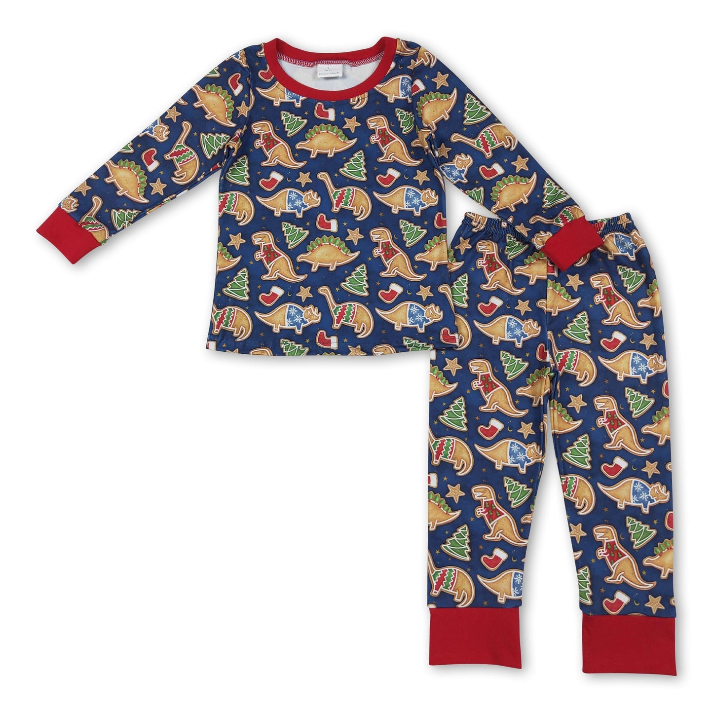 Blaue Dinosaurier Weihnachtsbaum Kinder Jungen Schlafanzug