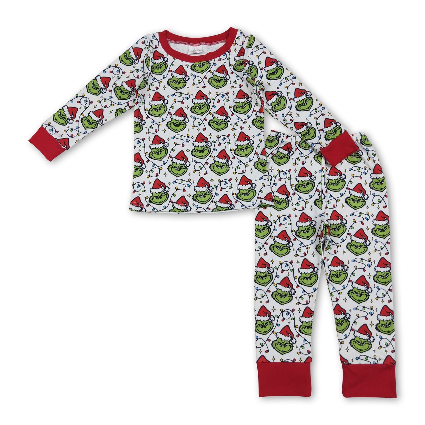 Weihnachtsbeleuchtung grünes Gesicht Baby Kinder Pyjama