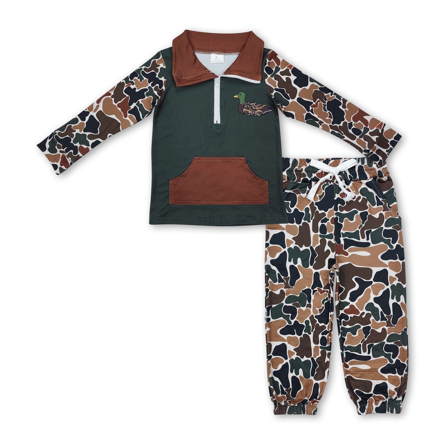 Entenbraune Camo-Pulloverhose Babykleidungsset für Jungen