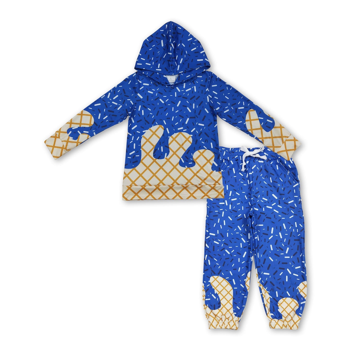 Blaue Eiscreme-Streusel-Hoodie-Hose für Jungen Outfits
