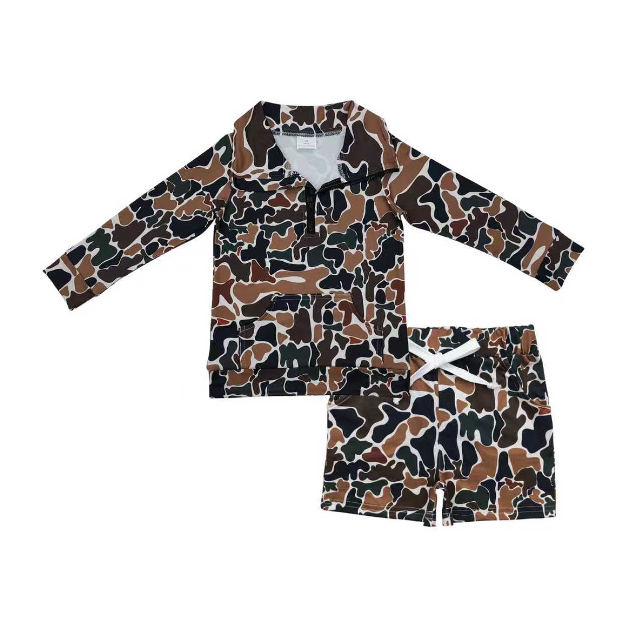 braun schwarz CAMO Pullover Kinder Jungen Set