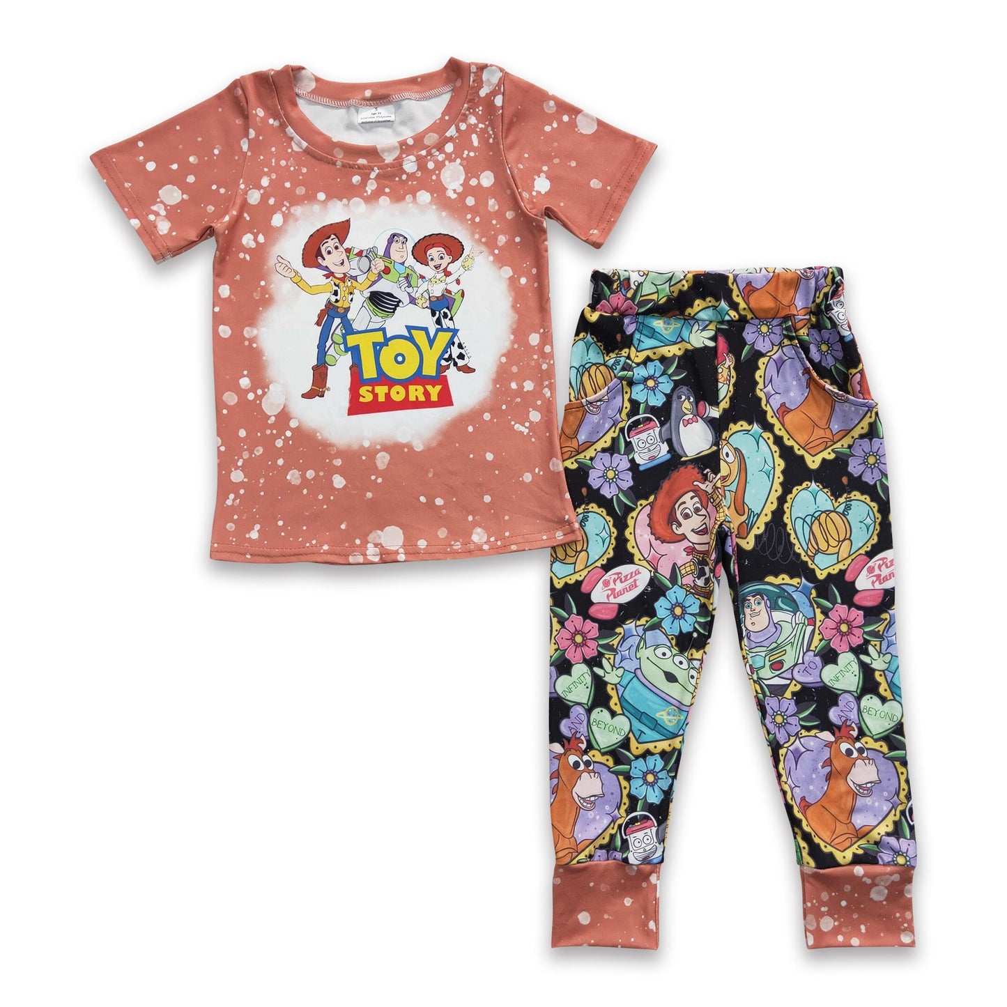 Kurzarm-Shirt, ausgeblichen, Hose, Kinder, Junge, Spielzeug-Outfits