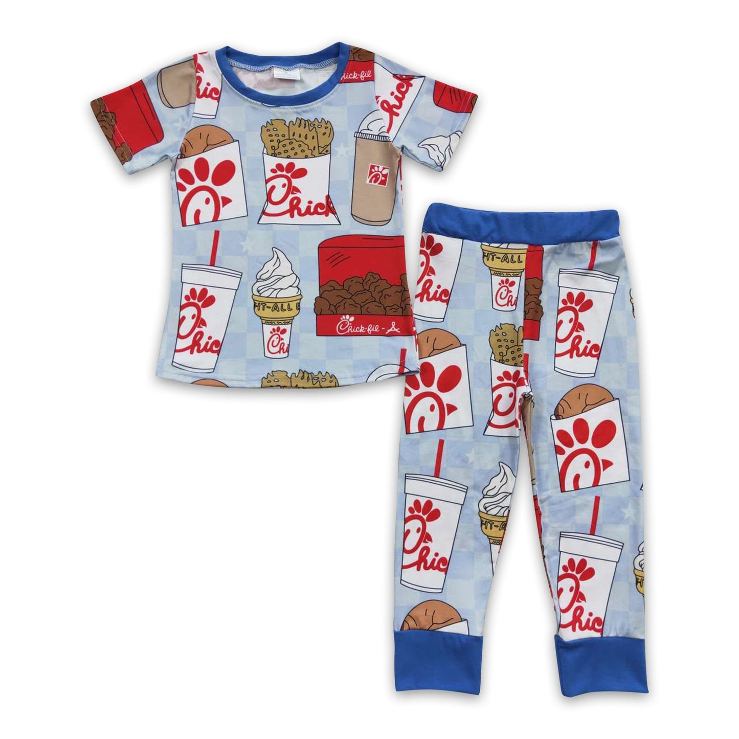 Blaue Pommes trinken Kinder Junge Pyjamas