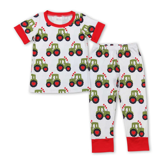 Herz Traktor Bauernhof Kinder Junge Valentinstag Pyjama