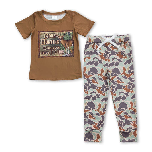 Jagd Angeln Hirsch Tarnhose Jungen Set