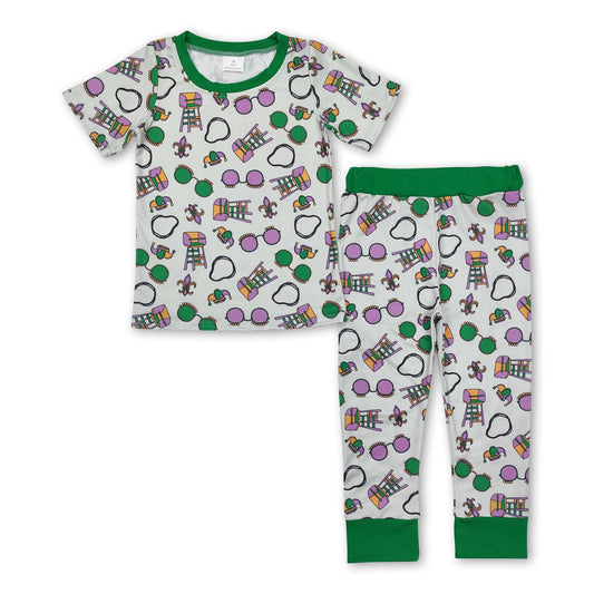Grün kurzärmlige Brille Kinder Jungen Karneval Pyjamas