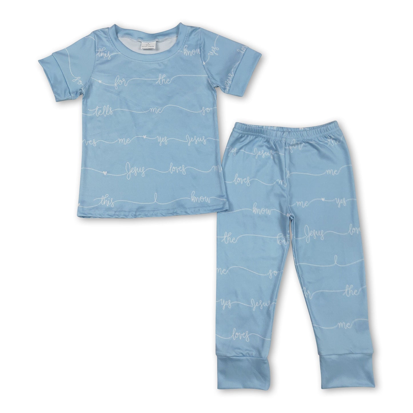 Kurzarm Jesus liebt mich Oberteil Hose Jungenkleidung