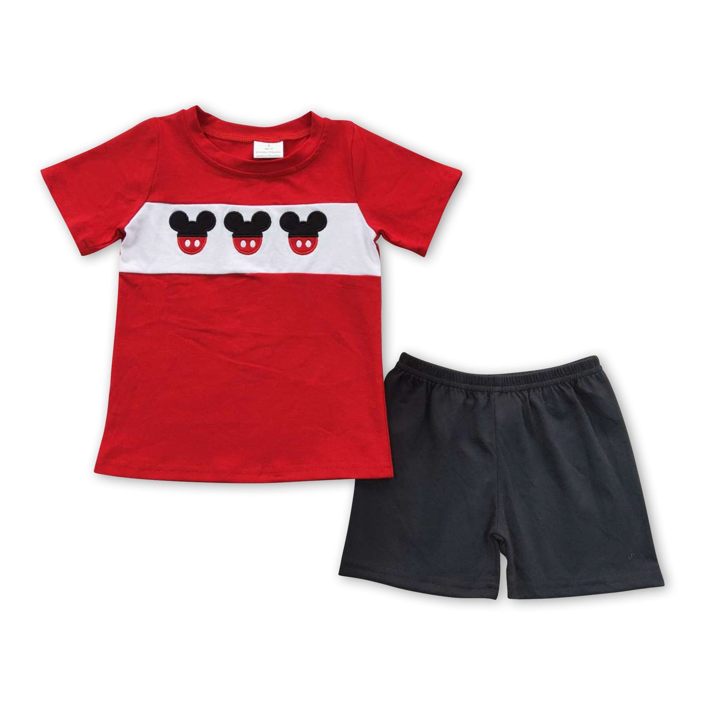 Maus besticktes Oberteil Shorts Kinder Jungen Kleidung