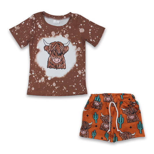 Highland Cattle Kaktus Western Kinder Jungen Kleider-Set