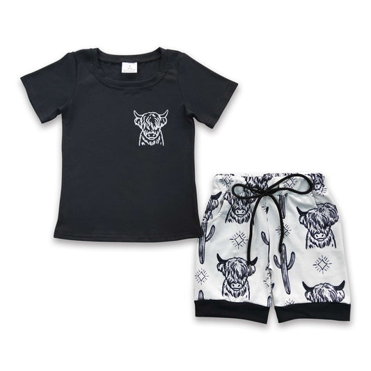 Highland Cow Vinyl Shirt Shorts Western Kinder Jungen Outfits