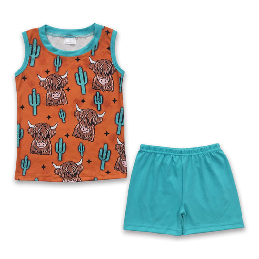 Highland-Cactus-T-Shirt Baumwollshorts Kinder Jungenkleidung