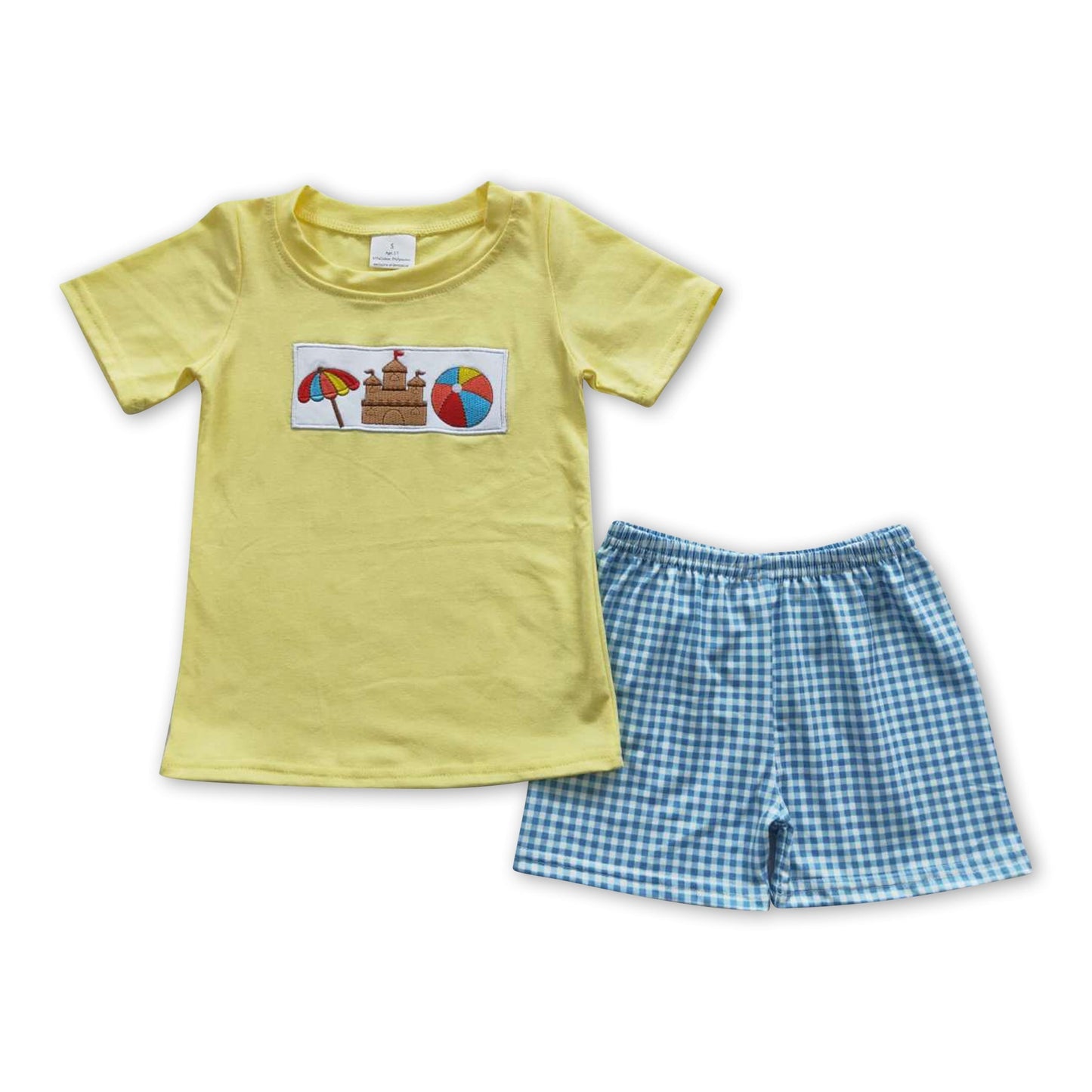 Schlossballshirt karierte Shorts Kinder Junge Sommer Strandkleidung