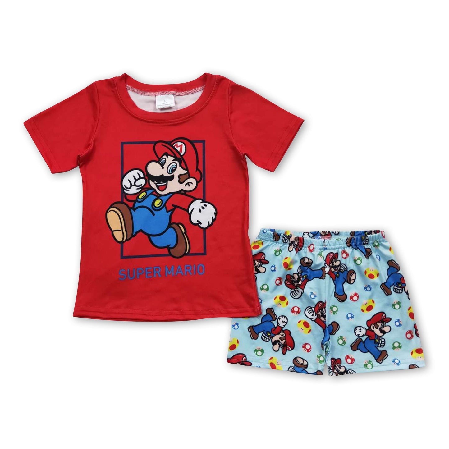 Rotes Kurzarm-Shirt, Shorts, Super-Spiel, Kinder Jungen Kleidung