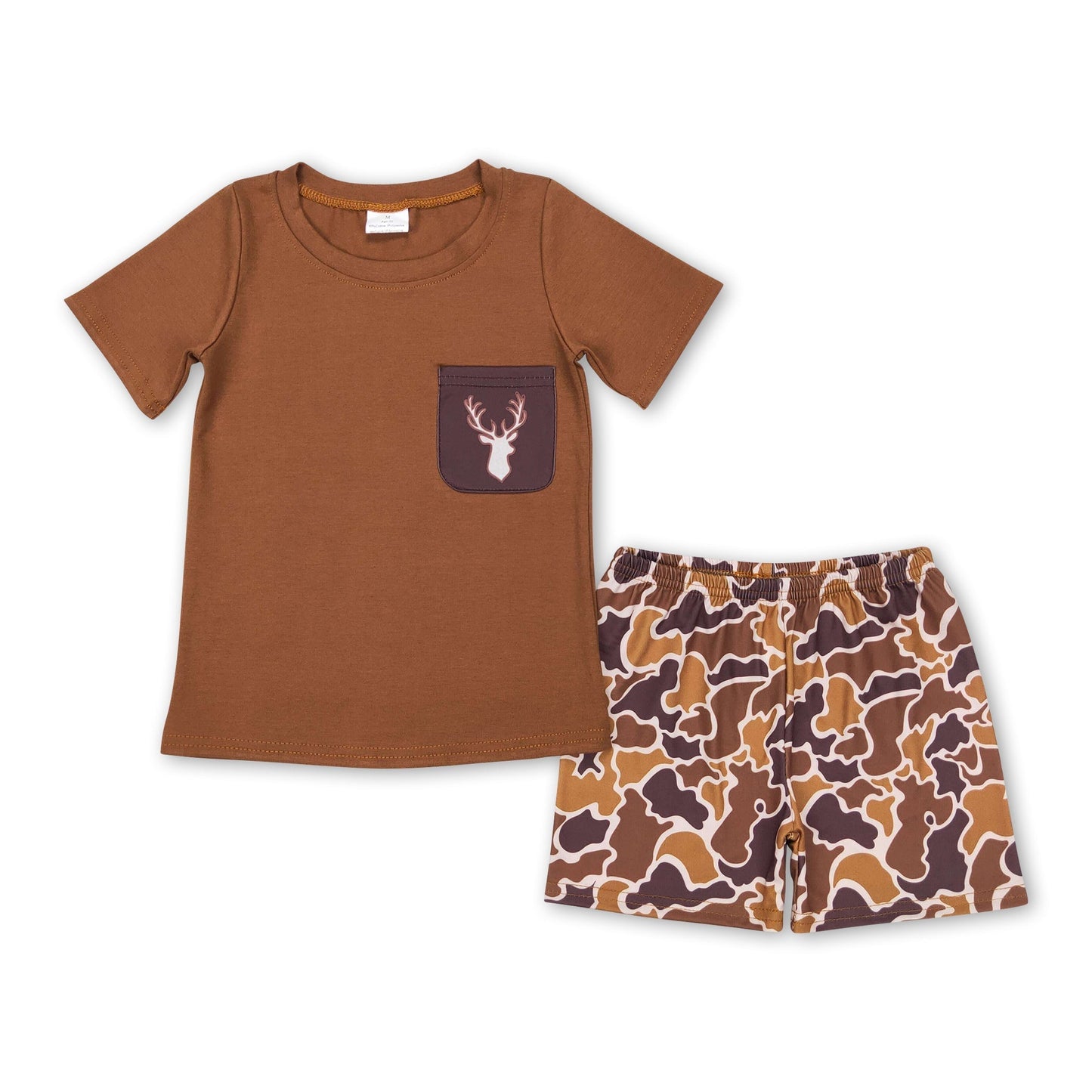 Braune Hirsch Taschen Camo Shorts Jungen Sommer Outfits