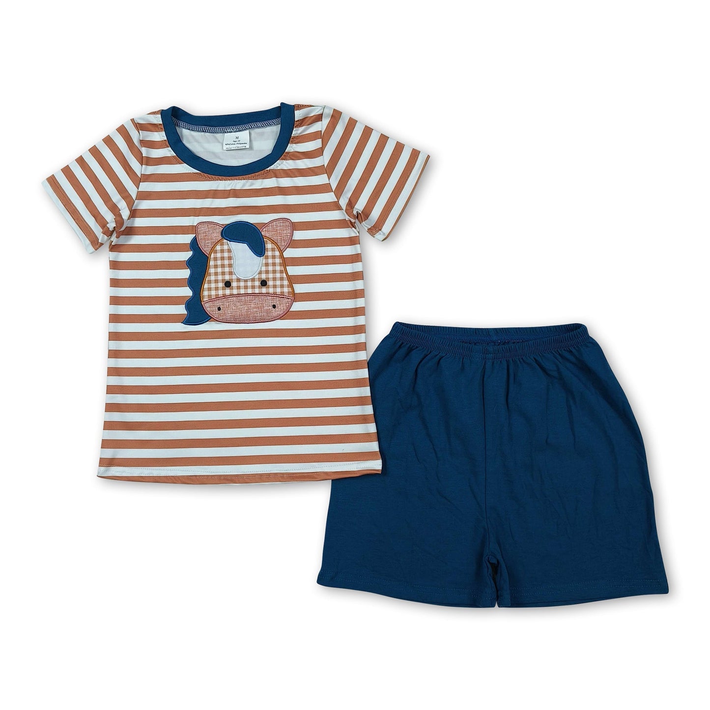 Braungestreifte Kühe Top Shorts Jungen Sommer-Outfits