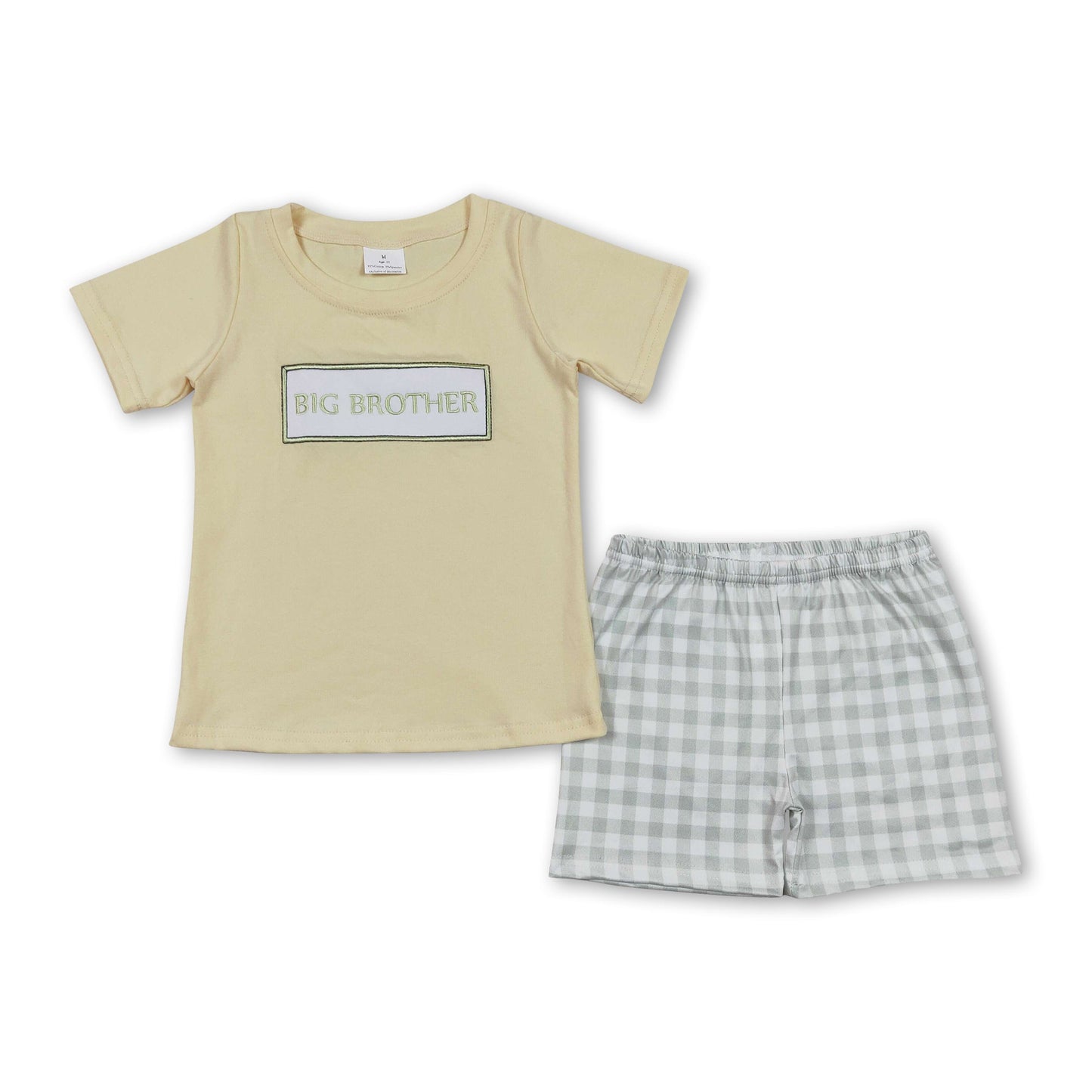 Großer Bruder Oberteil karierte Shorts Jungen-Outfits