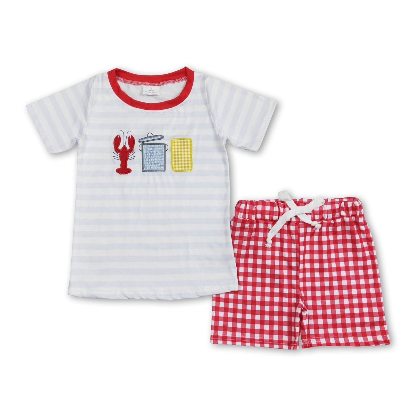 Mais Flusskrebs gestreiftes Top karierte Shorts Jungen Sommeroutfits