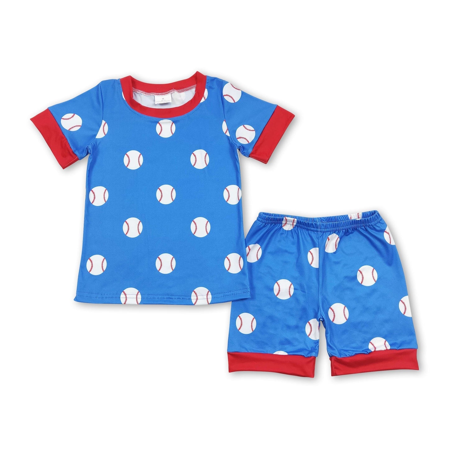 Blaue Baseball Kurzarm Kinder Jungen Pyjamas