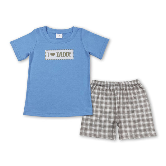 Ich liebe DADDY karierte Shorts Jungenkleidung