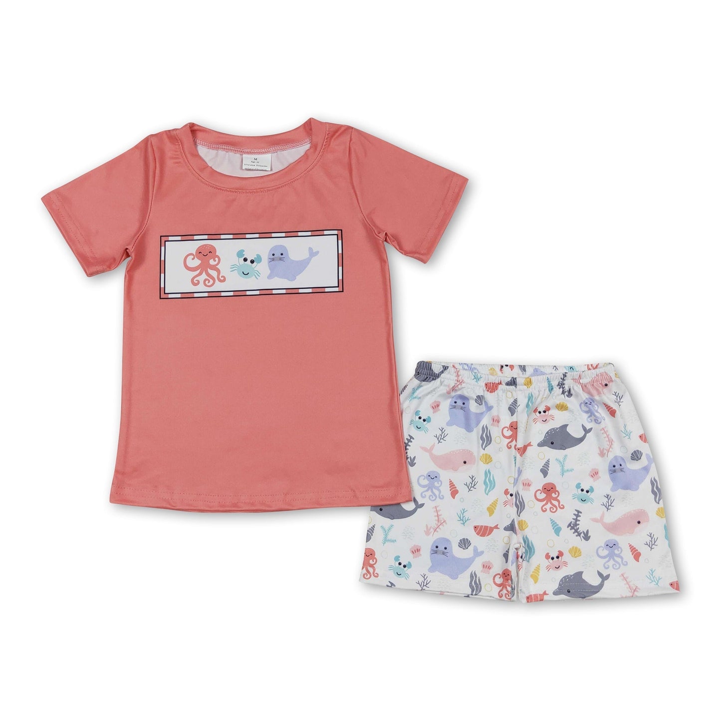 Oktopus Krebs Oberteil Shorts Meer Sommer Jungen Kleidung