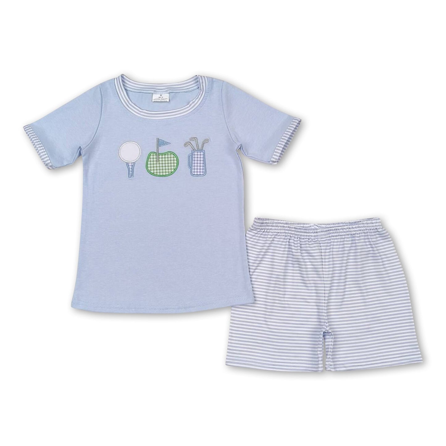 Kurzarm-Golf-Top, karierte Shorts, Jungenkleidung