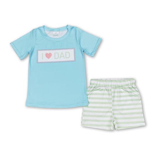 Ich liebe DAD-Shorts mit Streifen und Tasche für Jungen